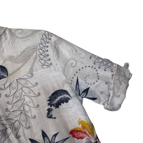 Charlie B made in Italy gauze cotton tunic top p/s Roll Up Sleeve Blouse - Picture 14 of 16